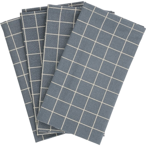 Haps Nordic Textile napkins 4-pack Napkins Ocean Check