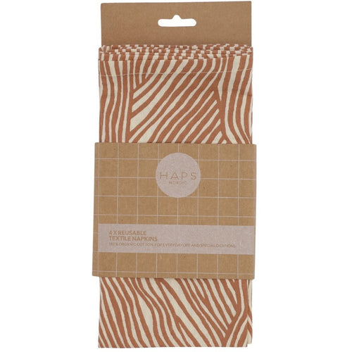 Haps Nordic Textile napkins 4-pack Napkins Terracotta Wave