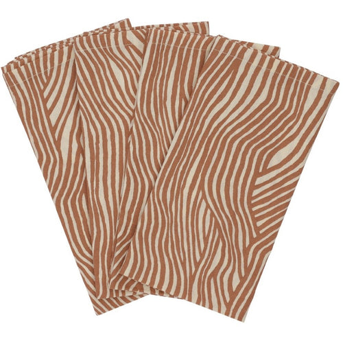 Haps Nordic Textile napkins 4-pack Napkins Terracotta Wave