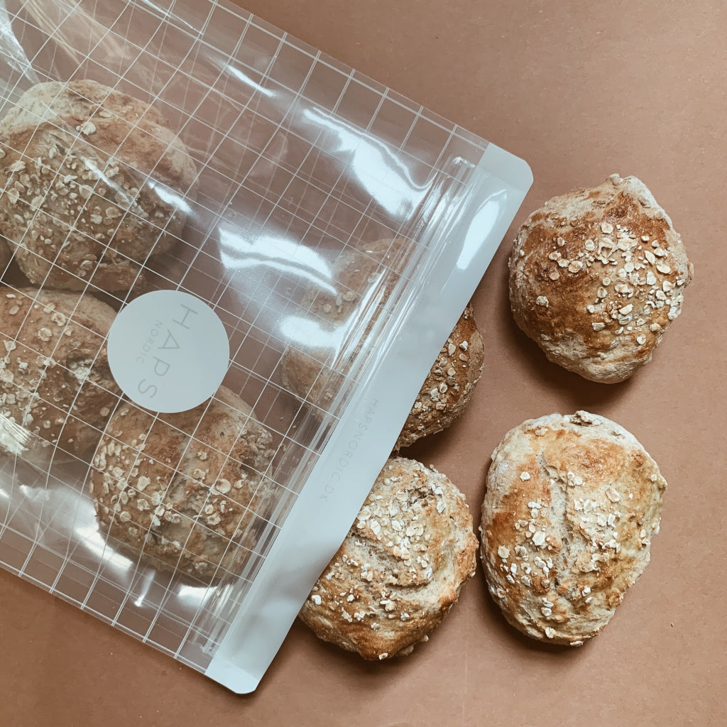 3-pak Reusable Snack Bag 400 ml - Transparent Check – HAPS NORDIC-COM
