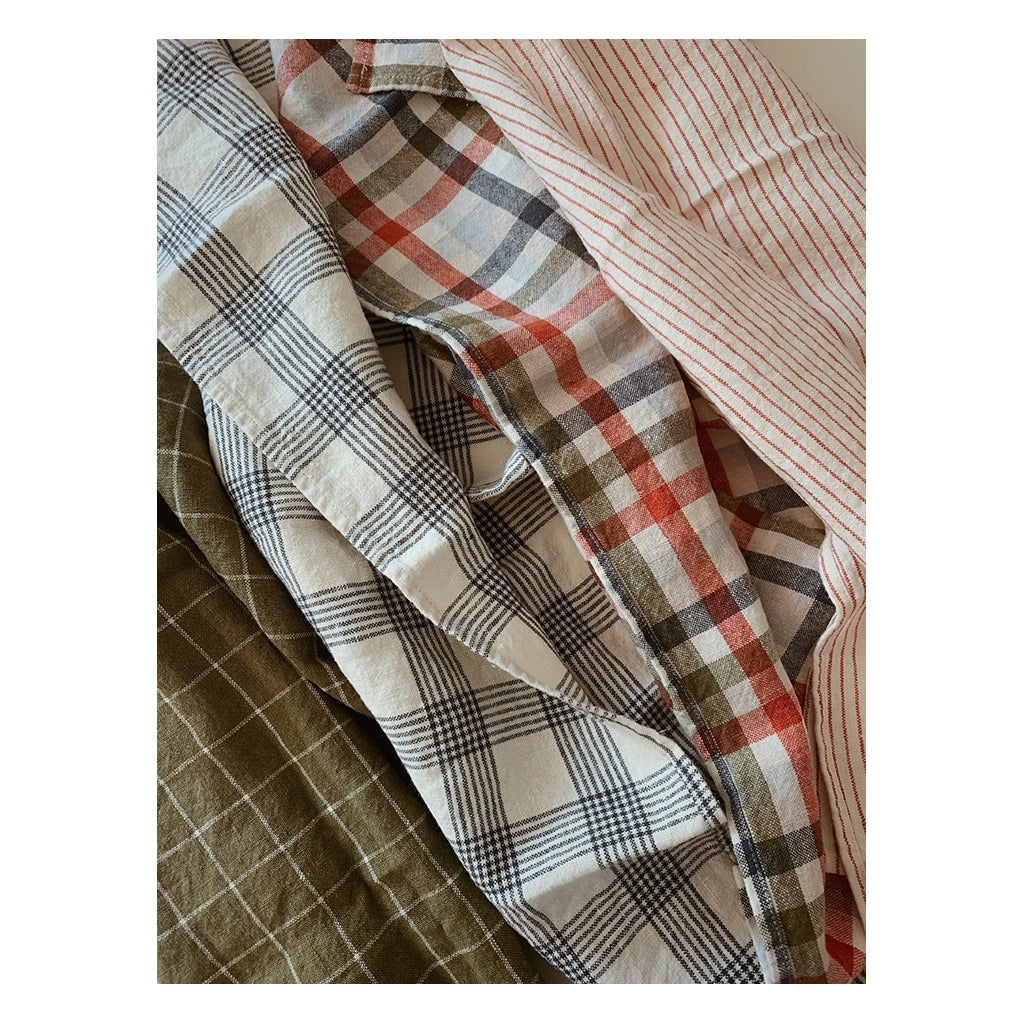Haps Nordic Linen Kitchen towel Kitchen towel Olive check