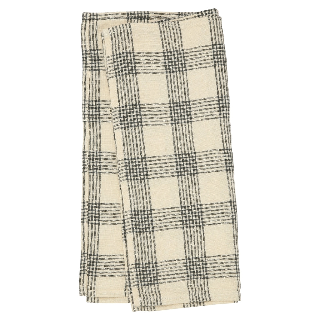 Haps Nordic Linen Napkin 2-pack Napkins French grid petrolium/Vanilla