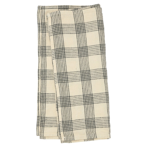 Haps Nordic Linen Napkin 2-pack Napkins French grid petrolium/Vanilla