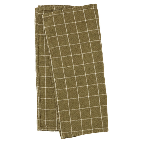 Haps Nordic Linen Napkin 2-pack Napkins Olive check