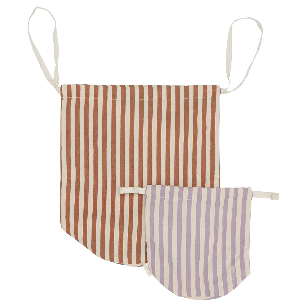 Haps Nordic Multi bag 2-pack Multi bag Marine stripe Terracotta/Lavender