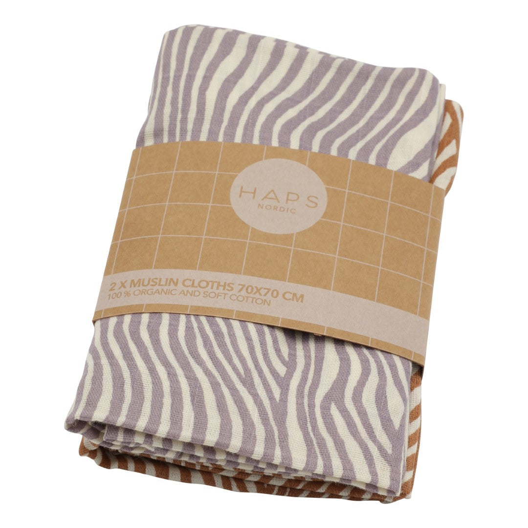 Haps Nordic Muslin cloth 2-pack Cloths Spring wave print