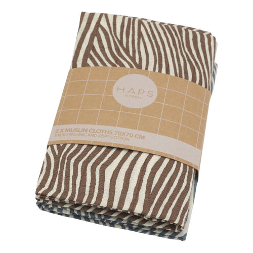 Haps Nordic Muslin cloth 2-pack Cloths Winter wave print