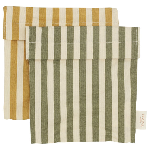 Haps Nordic Sandwich bag 2-pak Sandwich bag Marine stripe Mustard/Olive