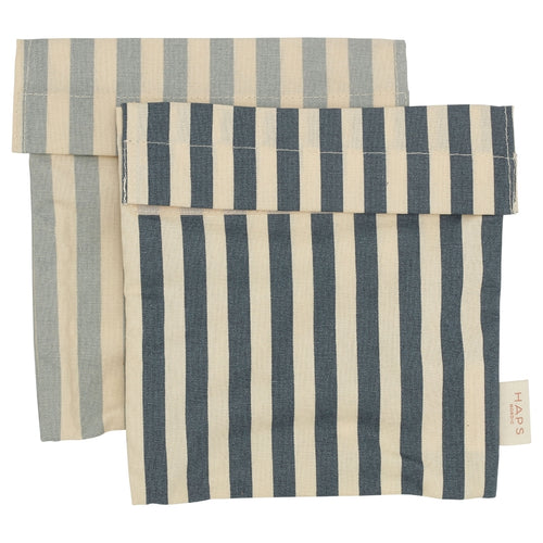 Haps Nordic Sandwich bag 2-pak Sandwich bag Marine stripe Petrolium/pigeon