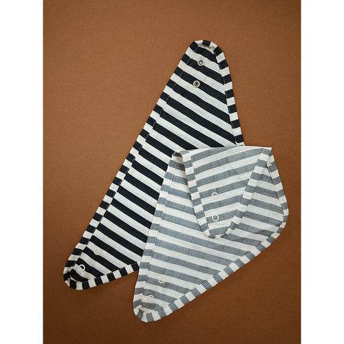 Haps Nordic Sui Muslin Mini Bib Mini Bib Marine stripe Petrolium/pigeon