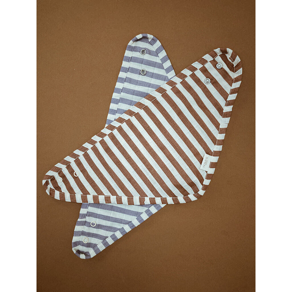Haps Nordic Sui Muslin Mini Bib Mini Bib Marine stripe Terracotta/Lavender