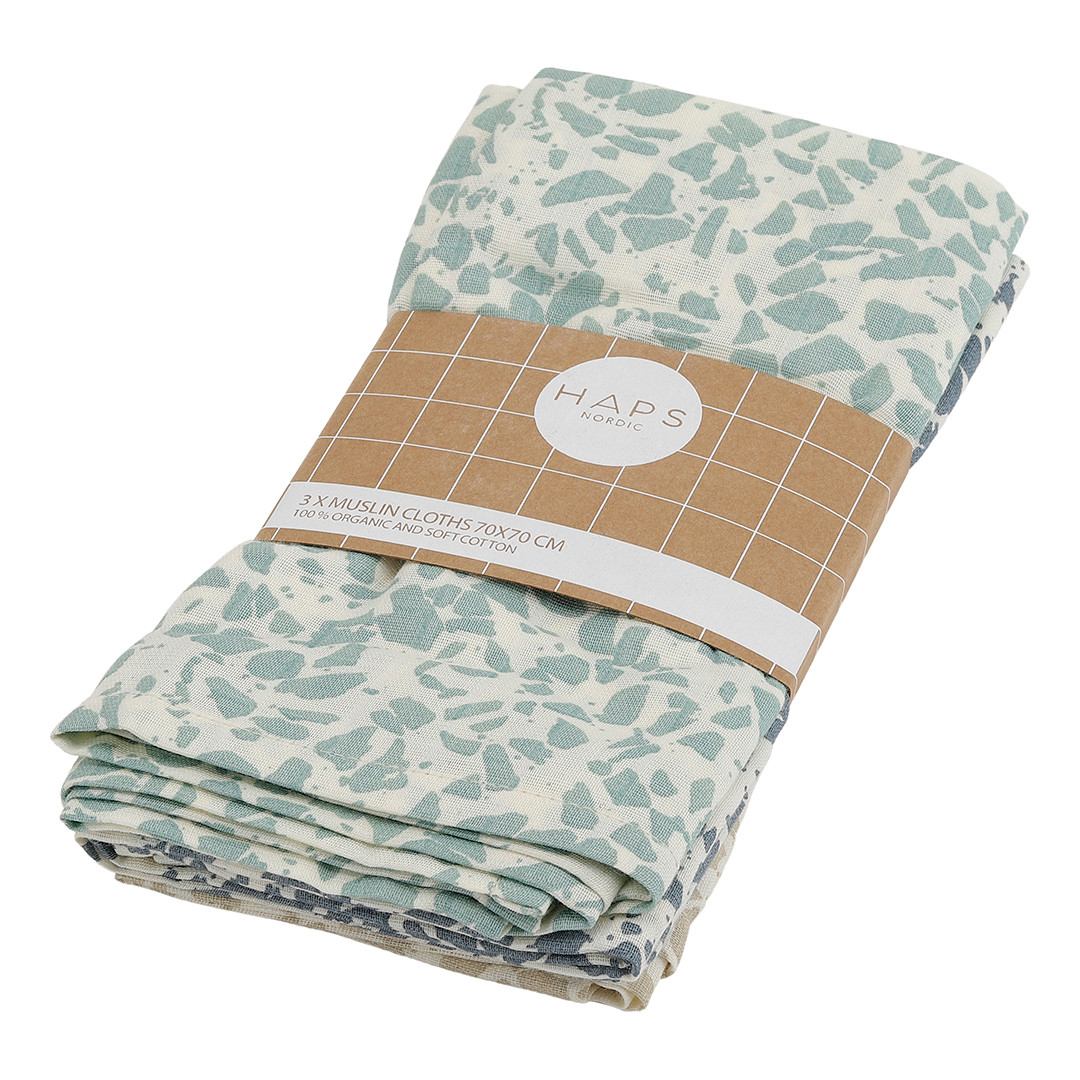 MUSLIN CLOTHS - 3 pack - Cold Terrazzo