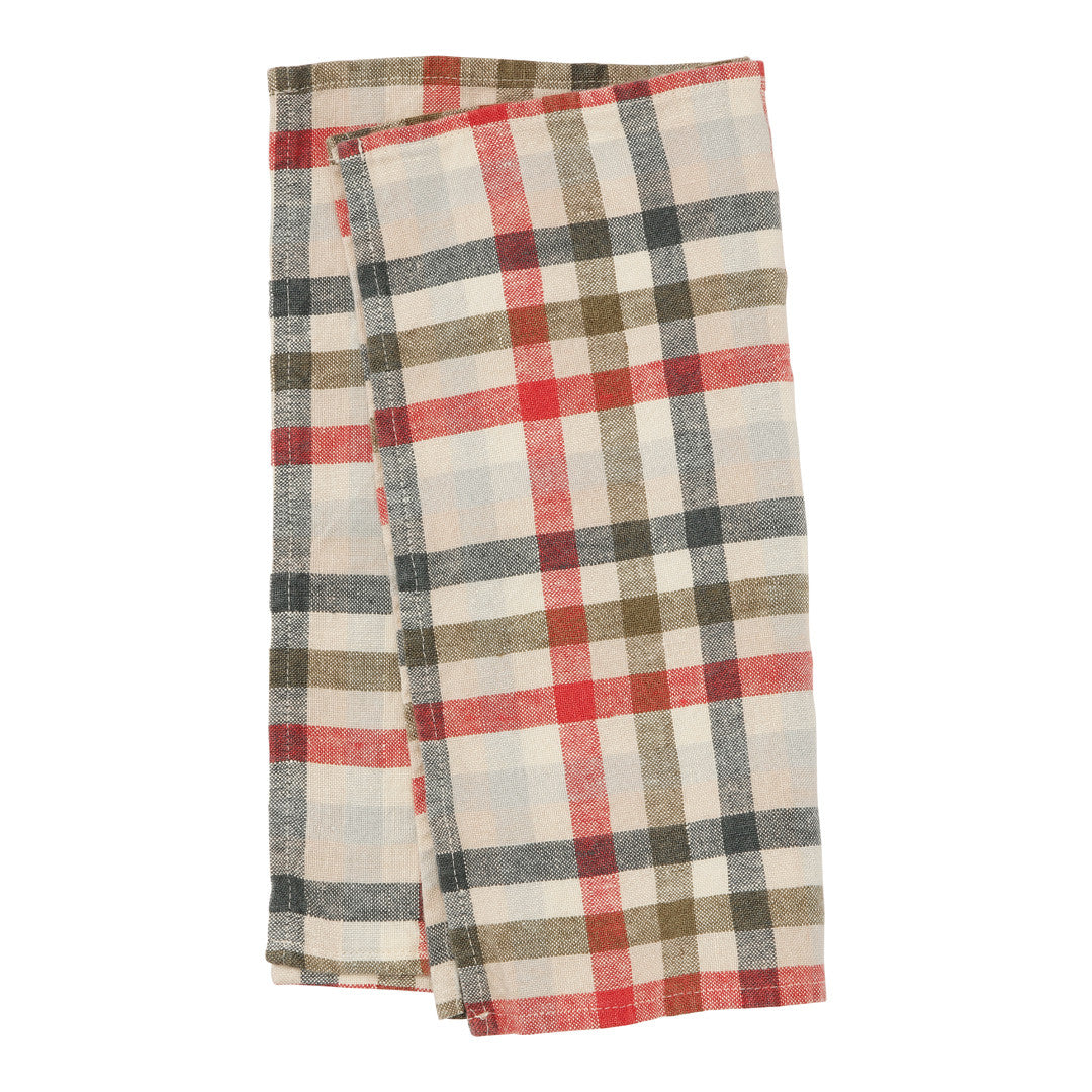 LINEN NAPKIN 2-PACK - Unique check, Chili