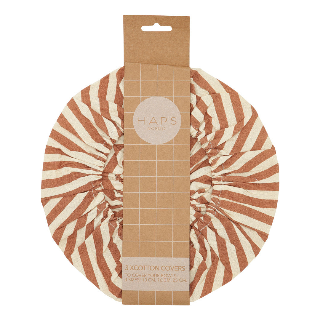 COTTON COVERS - Marine stripe Terracotta/Nature