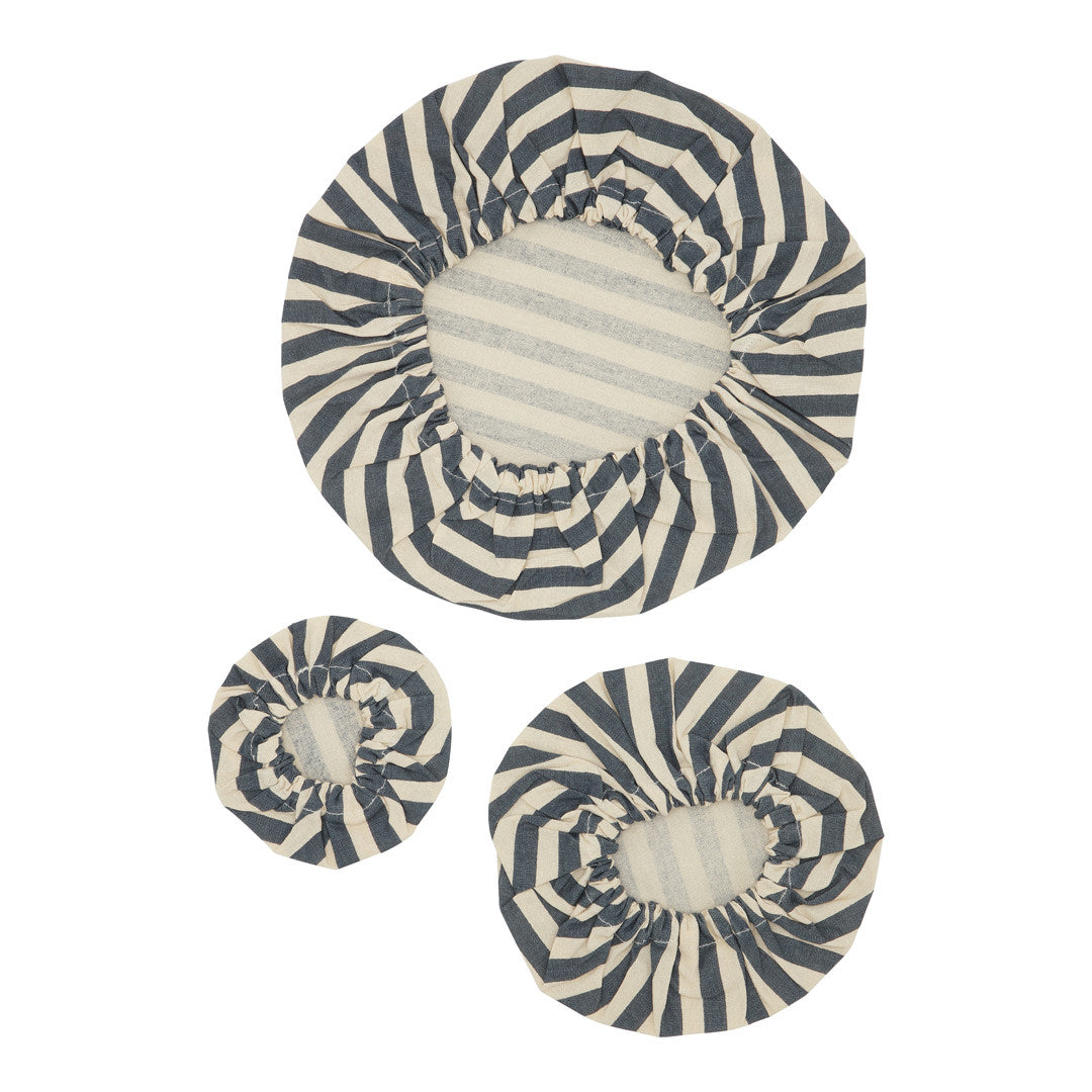 COTTON COVERS - Marine stripe Petrolium/nature