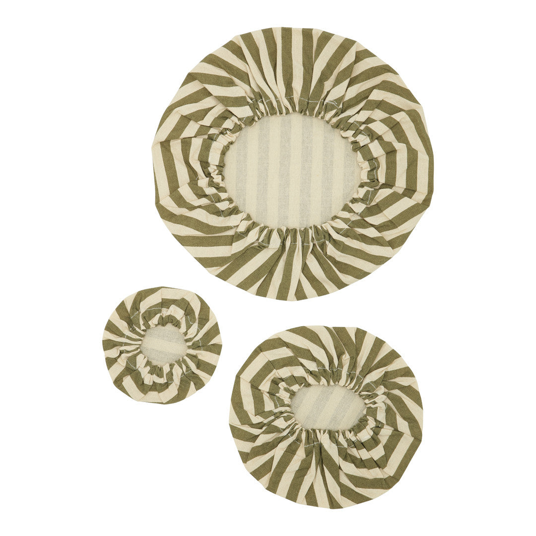COTTON COVERS - Marine stripe Olive/nature