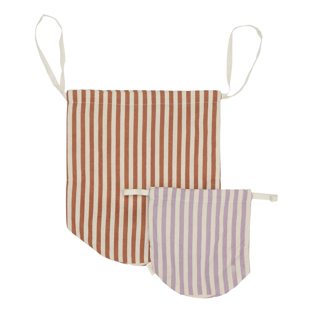MULTI BAG 2-PACK - Marine stripe Terracotta/Lavender