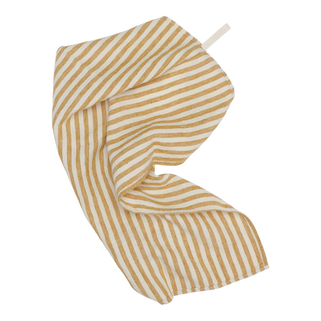 LINEN KITCHEN TOWEL - 1 pcs - Marine stripe Mustard/nature