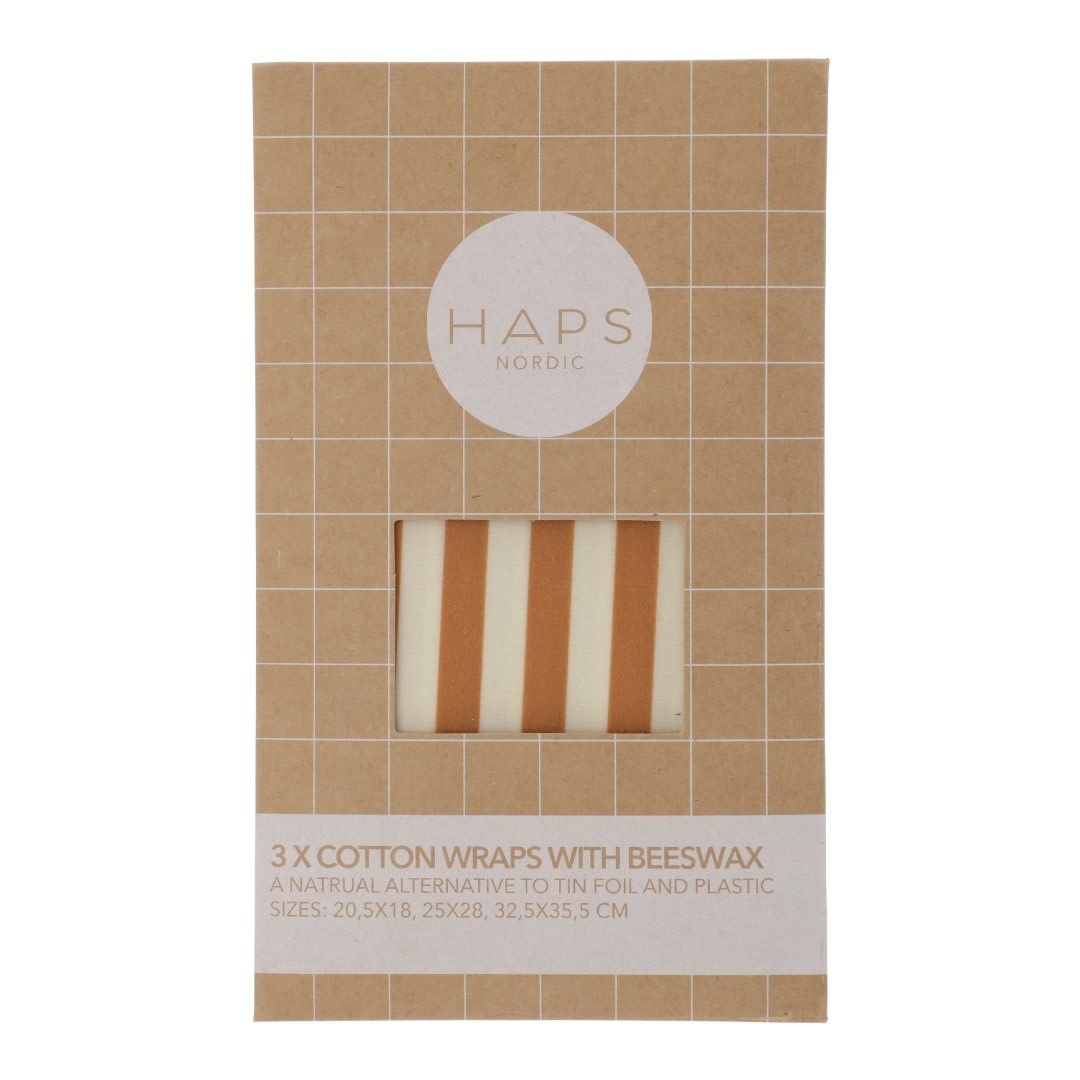 COTTON WRAP WITH BEESWAX - Warm marine stripe