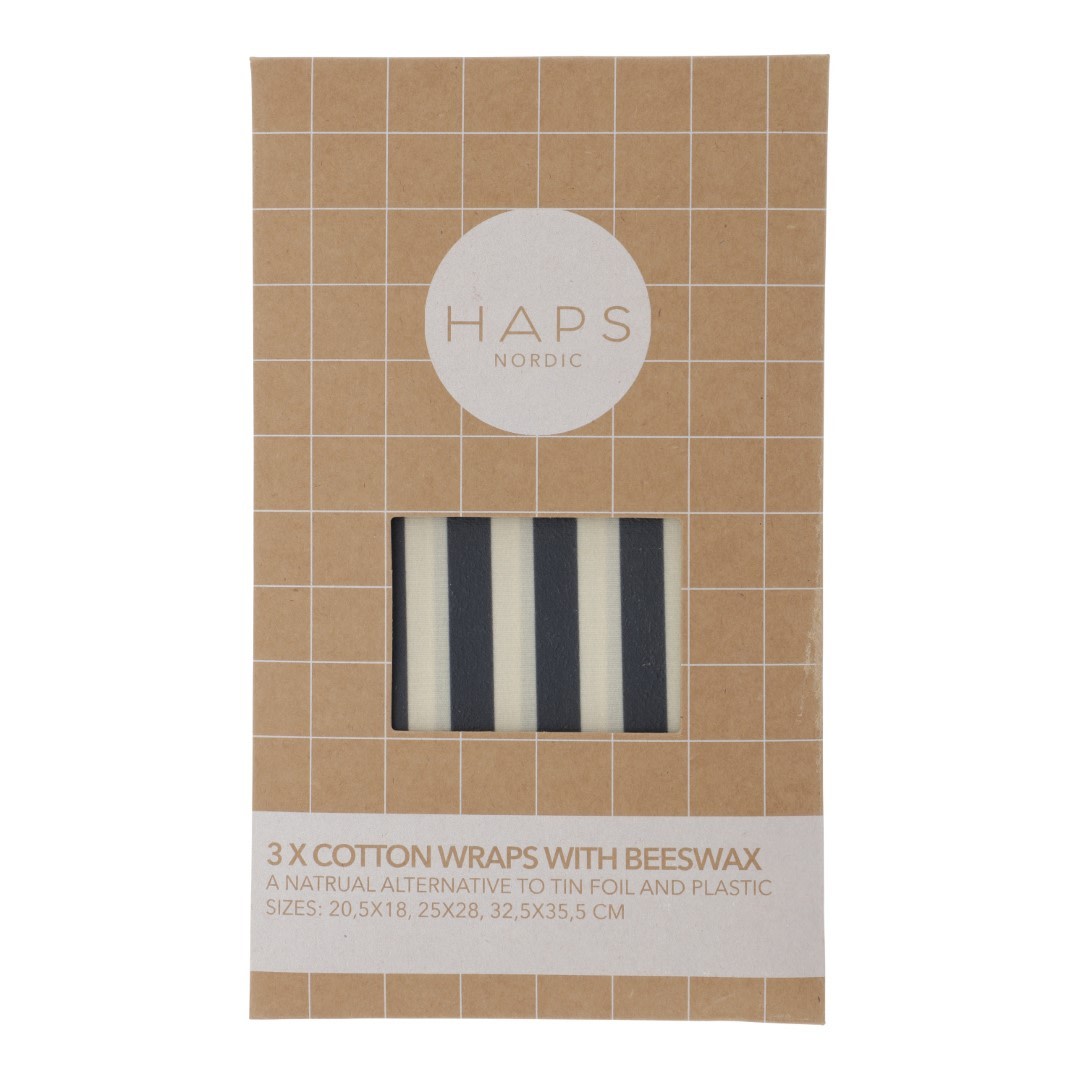 COTTON WRAP WITH BEESWAX - Cold marine stripe