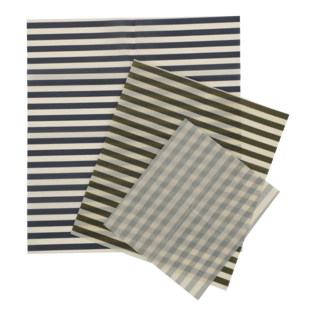 COTTON WRAP WITH BEESWAX - Cold marine stripe