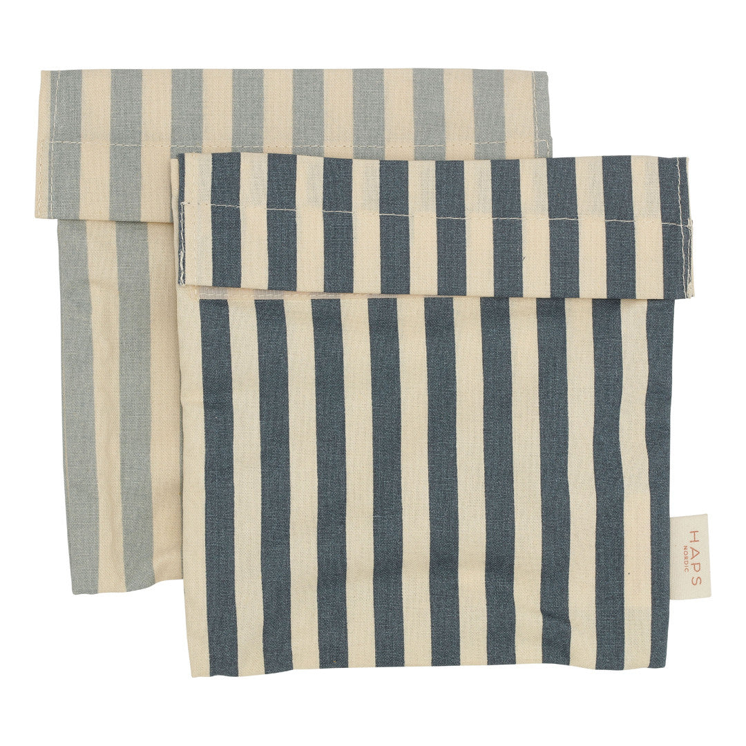 SANDWICH BAG 2-PACK - Marine stripe Petrolium/pigeon