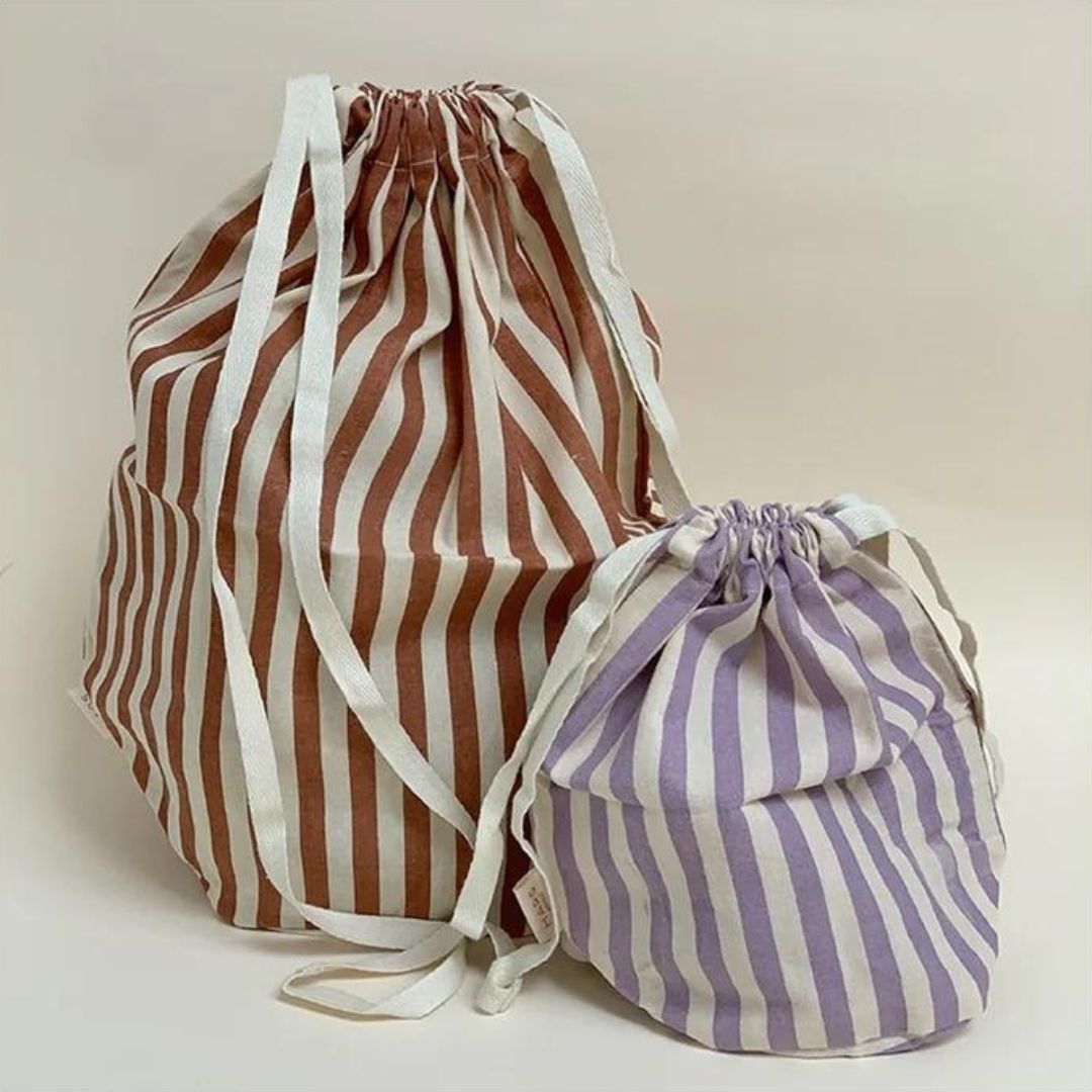 MULTI BAG 2-PACK - Marine stripe Terracotta/Lavender