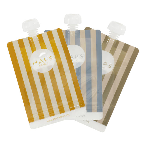 3-pak Reusable Snack Bag 400 ml - Transparent Check – HAPS NORDIC-COM