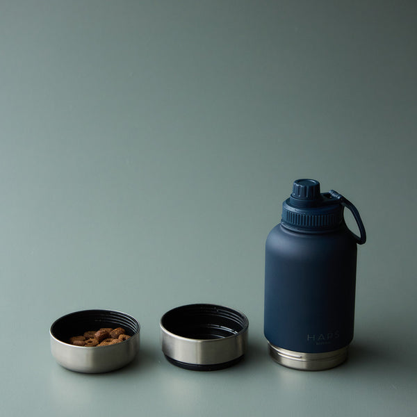 Haps Nordic Bottle and bowls dog midnight blue