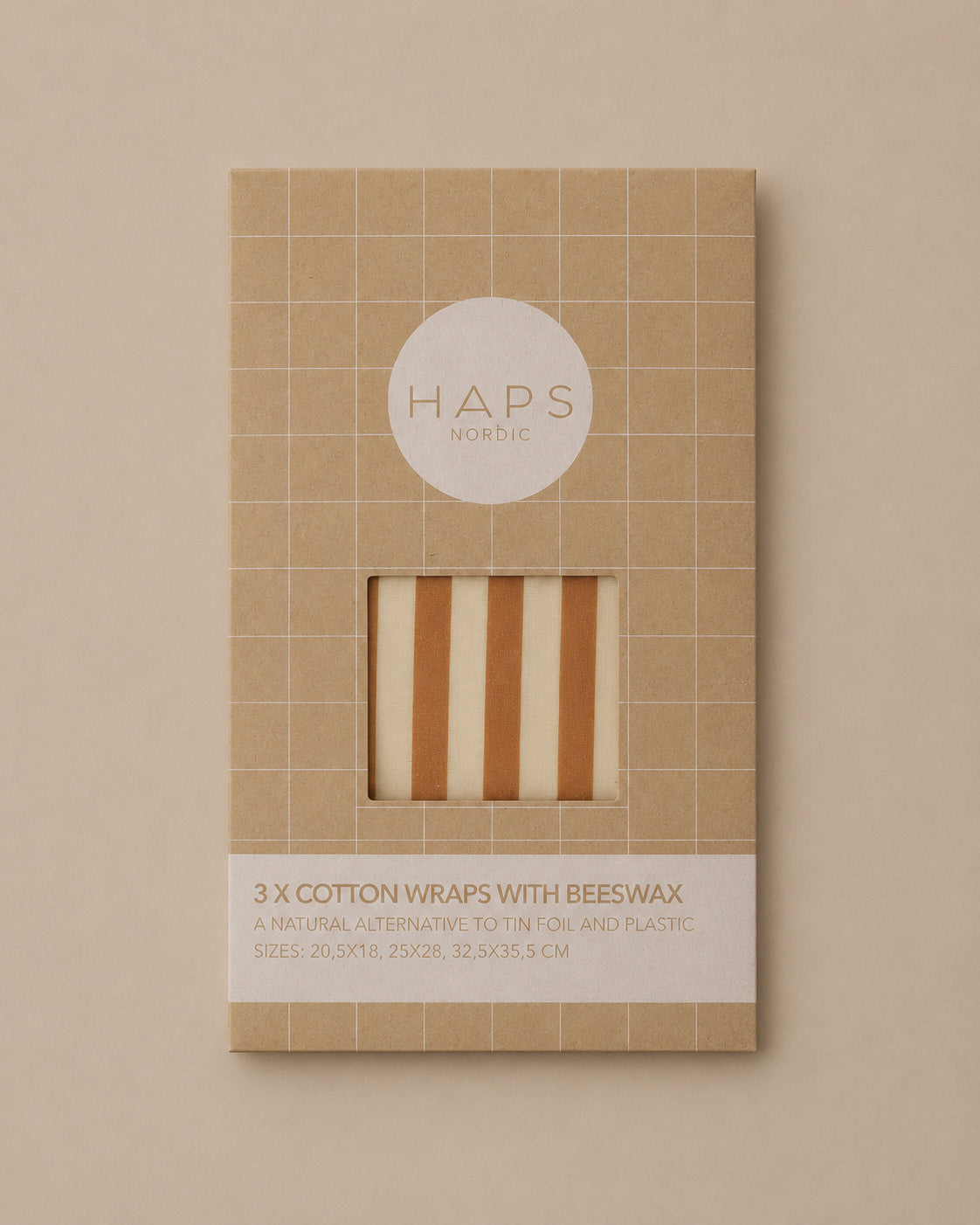 COTTON WRAP WITH BEESWAX - Warm marine stripe