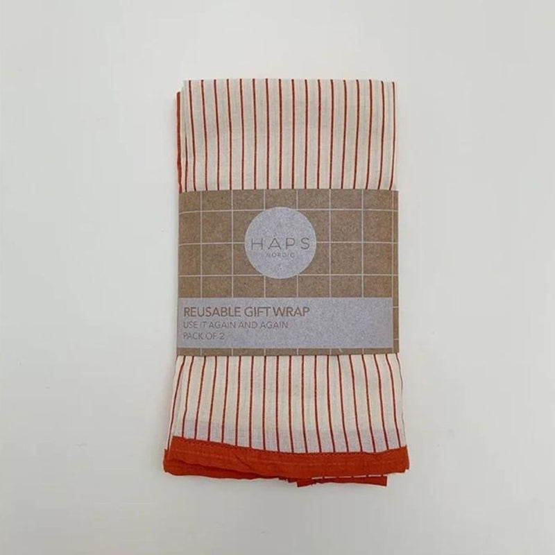 Haps Nordic Gift wrap 2-pack Gift wrap Chili/Pin stripe