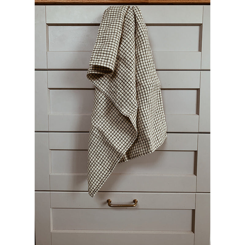 Haps Nordic Linen Kitchen towel Kitchen towel Tiny grid, forest