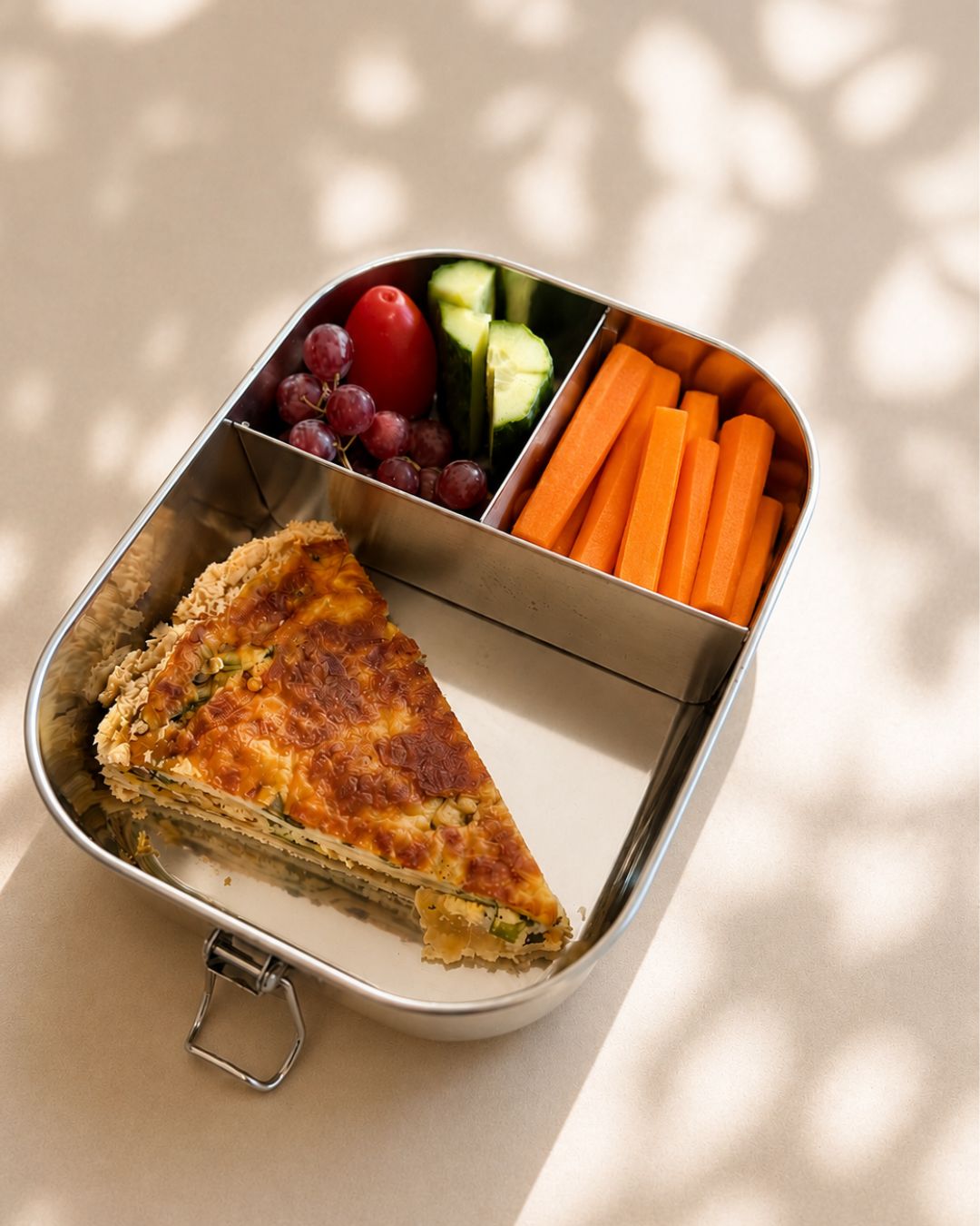 3 COMPARTMENTS LUNCH BOX LARGE - Steel