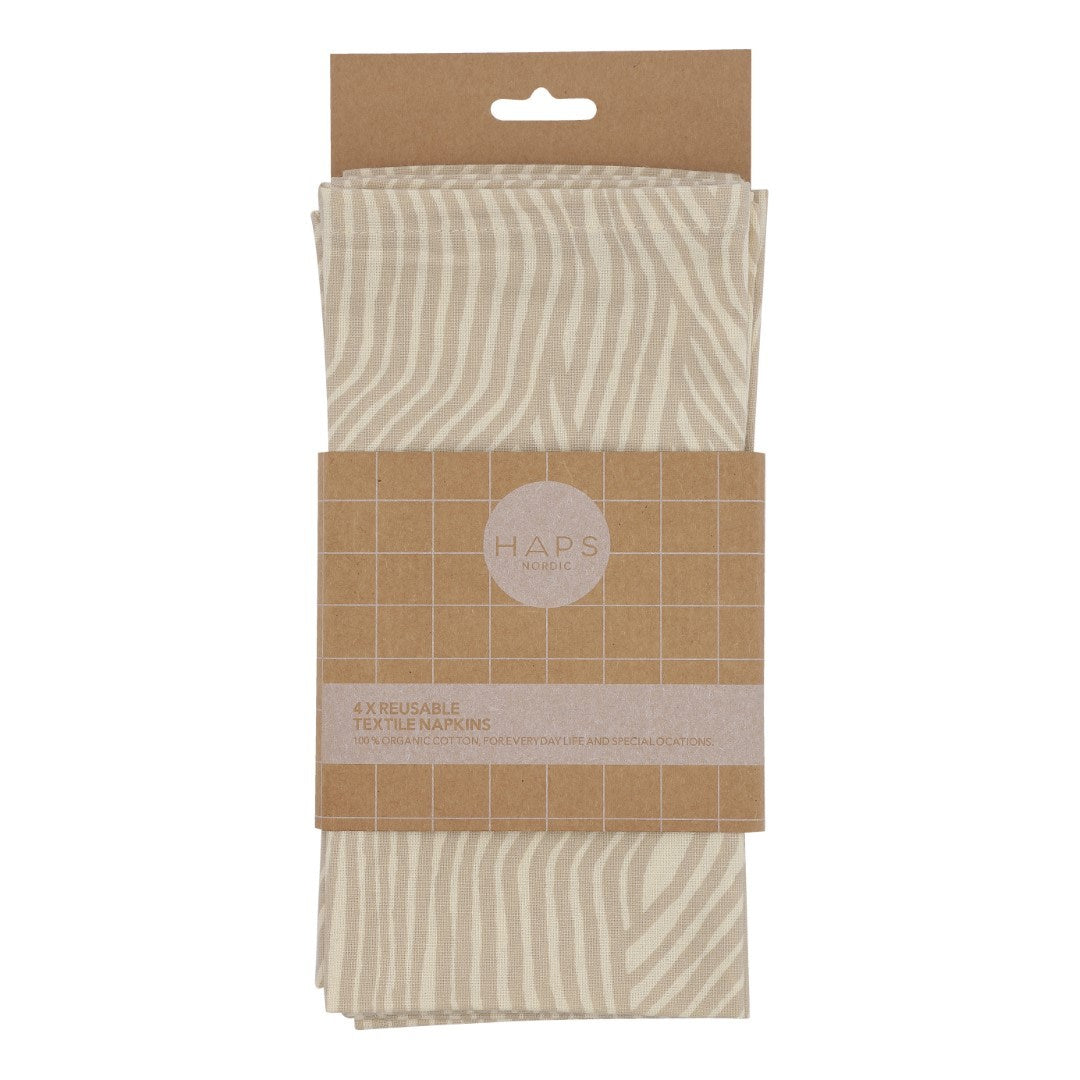 TEXTILE NAPKINS 4-PACK - Oyster grey Wave