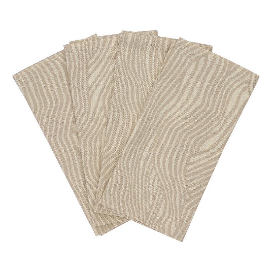 TEXTILE NAPKINS 4-PACK - Oyster grey Wave