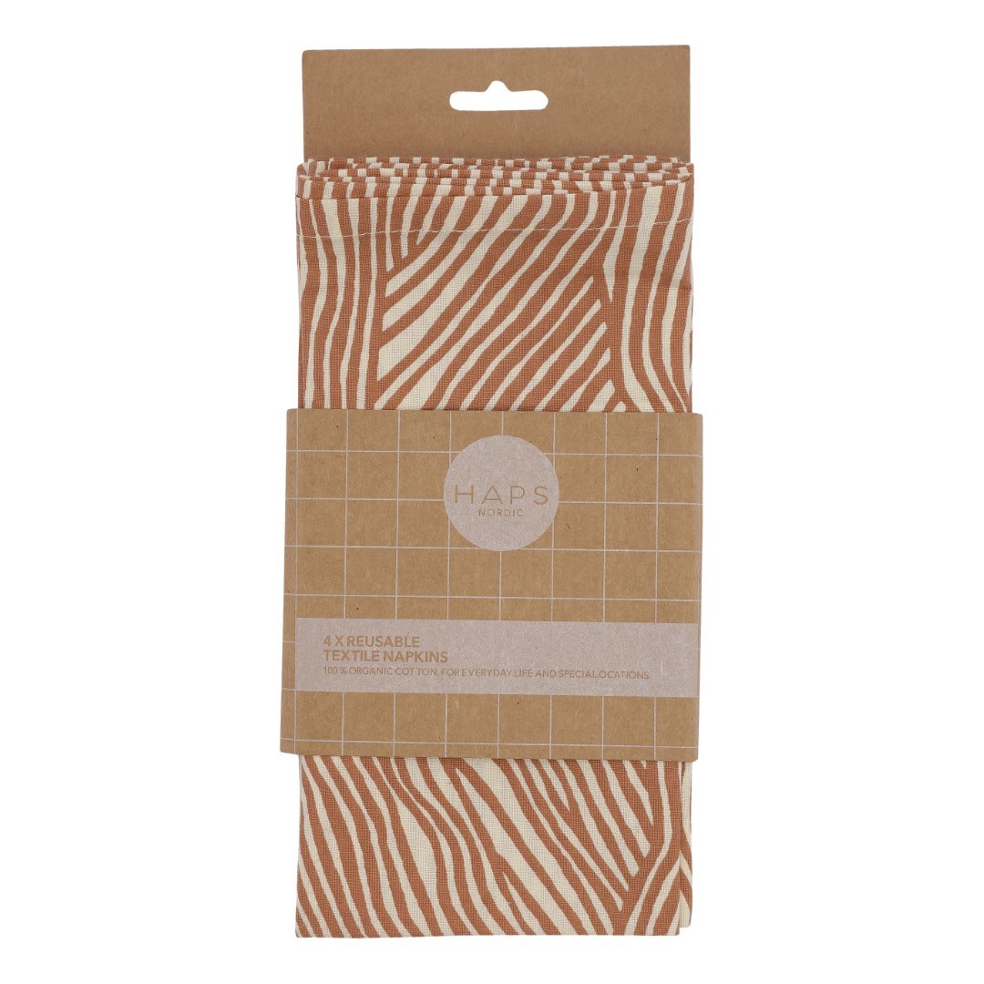 TEXTILE NAPKINS 4-PACK - Terracotta Wave