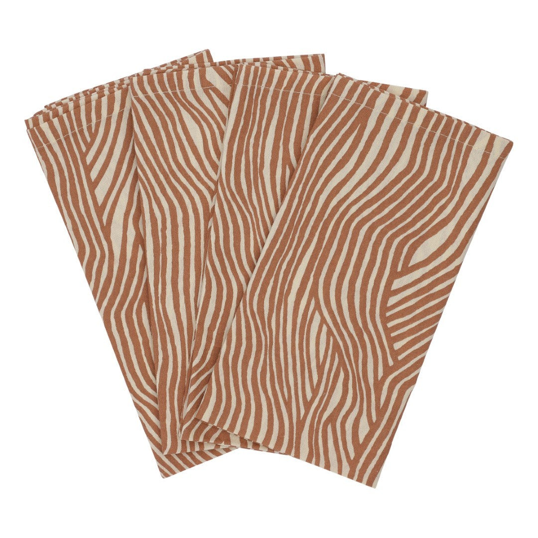 TEXTILE NAPKINS 4-PACK - Terracotta Wave