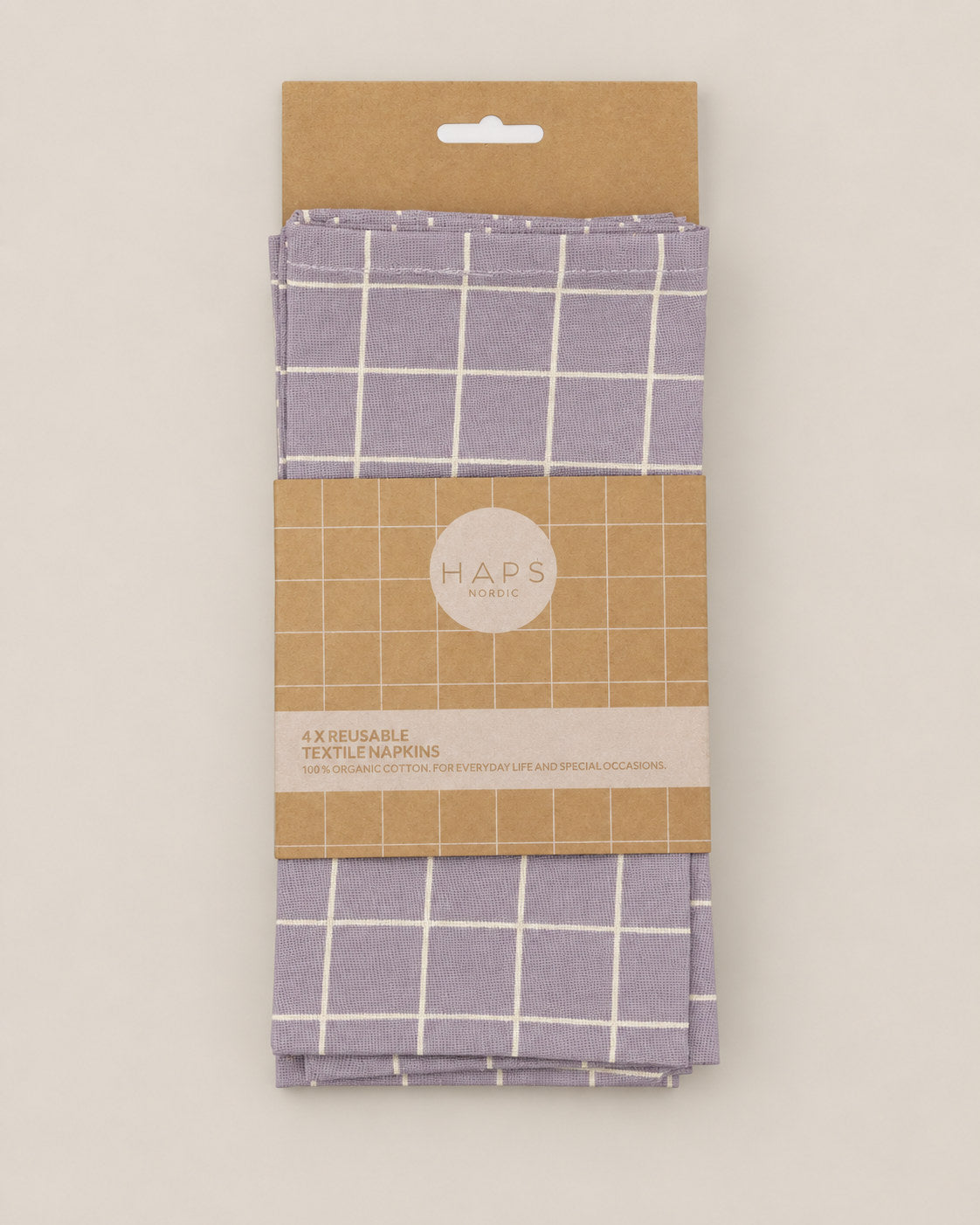 TEXTILE NAPKINS 4-PACK - Lavender check