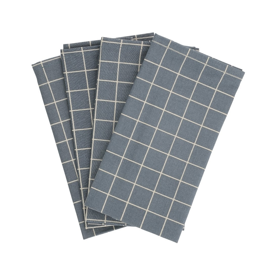 TEXTILE NAPKINS 4-PACK - Ocean Check