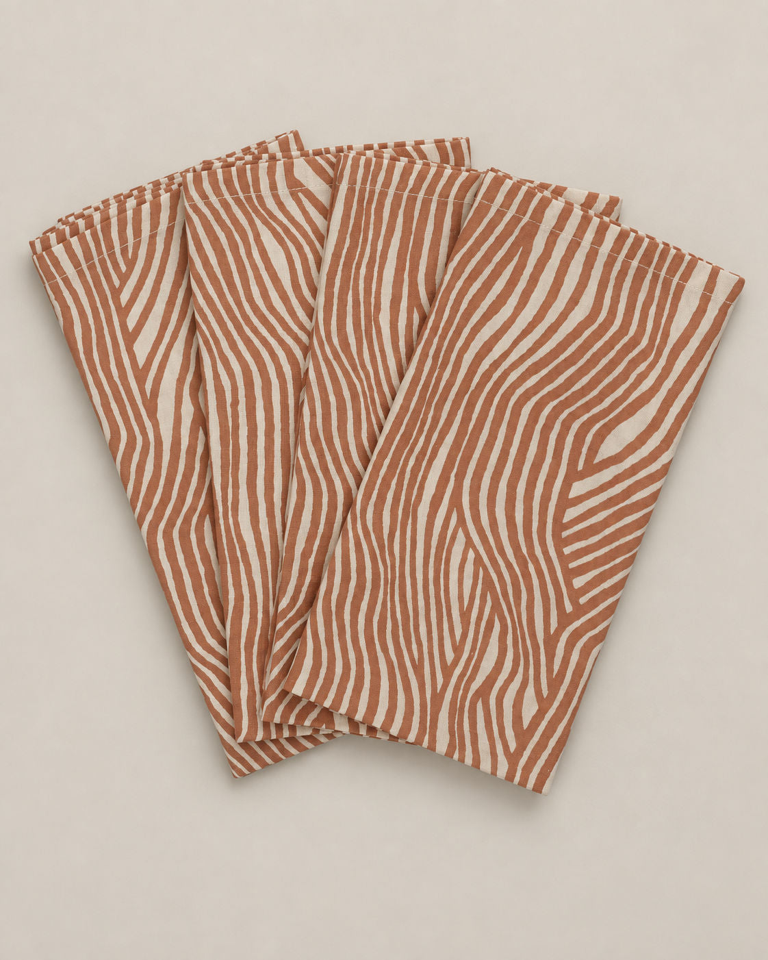 TEXTILE NAPKINS 4-PACK - Terracotta Wave
