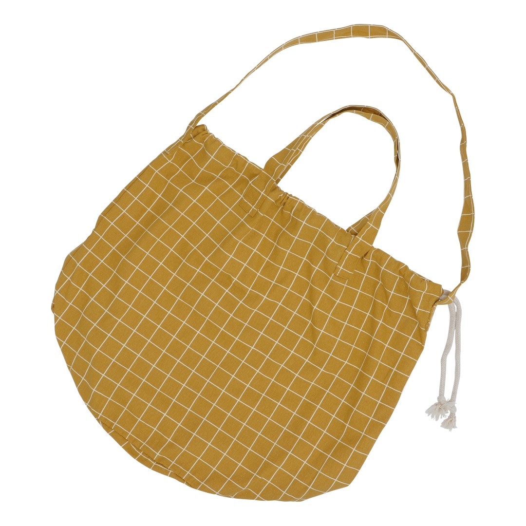 SHOPPING BAG - Mustard Check