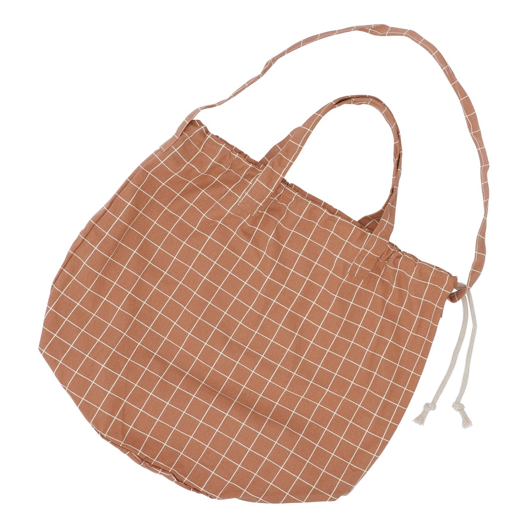SHOPPING BAG - Terracotta Check