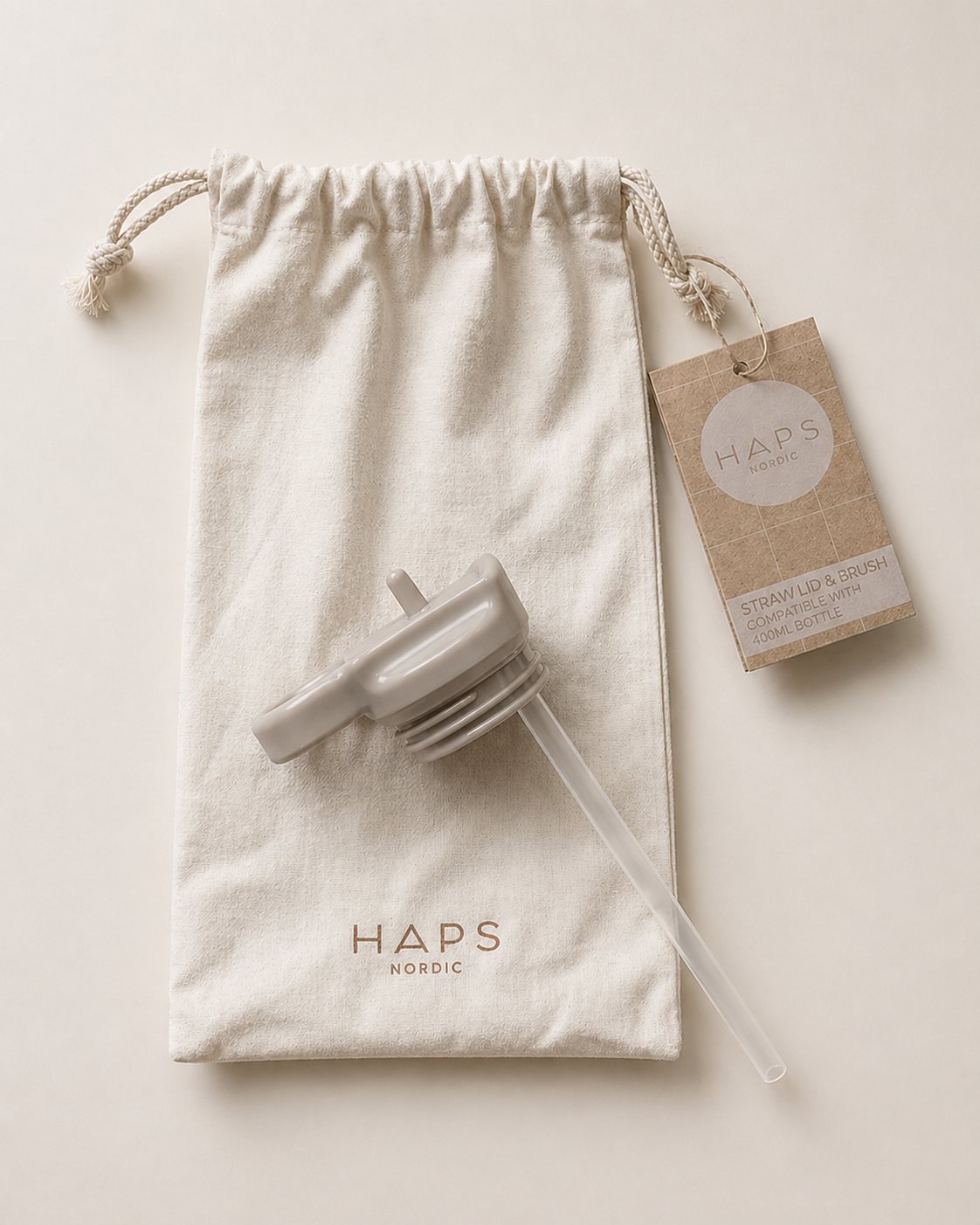 STRAW LID 400 ML. - Oyster Grey
