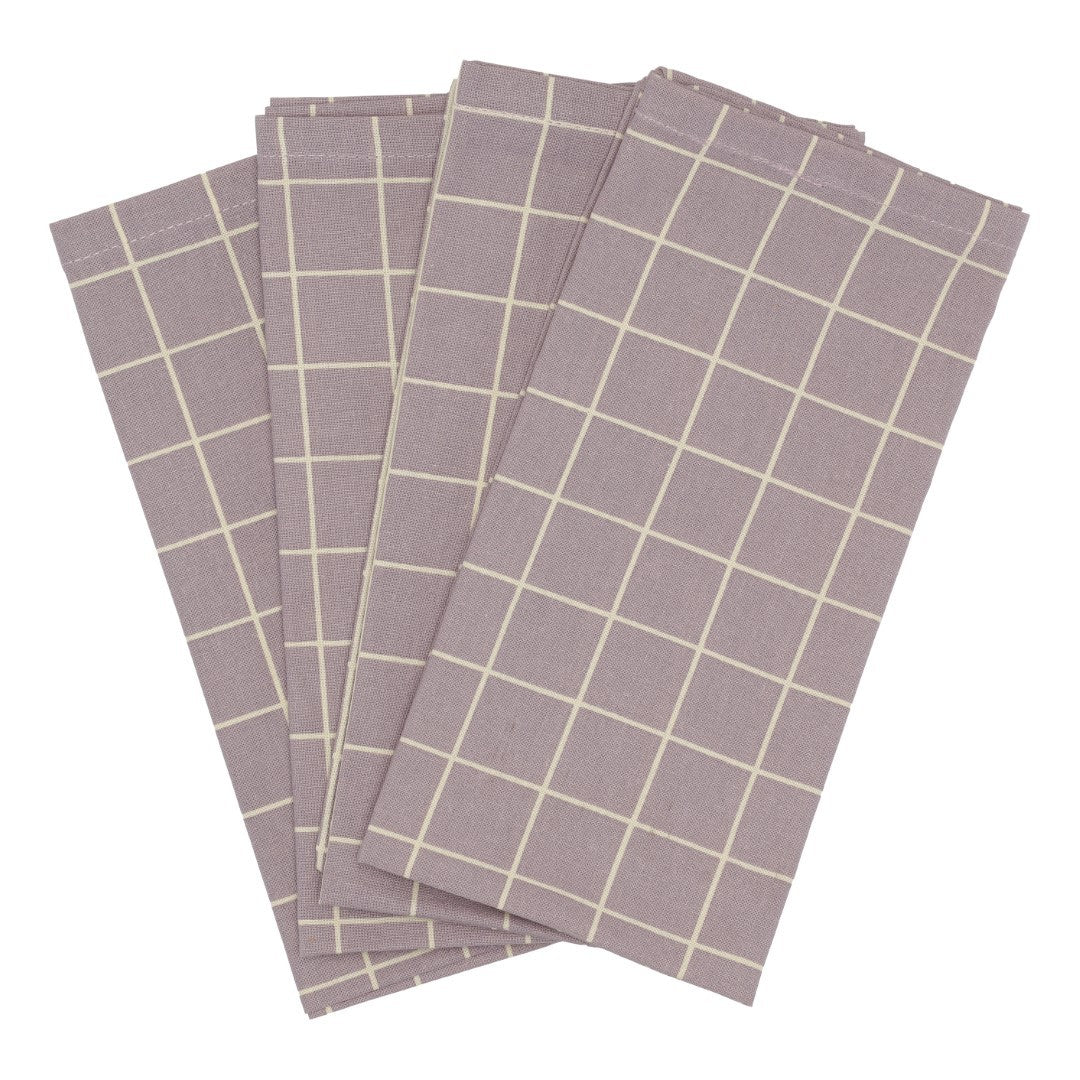 TEXTILE NAPKINS 4-PACK - Lavender check
