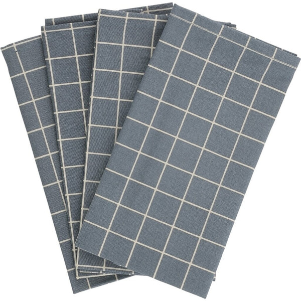 Haps Nordic Textile napkins 4-pack Napkins Ocean Check