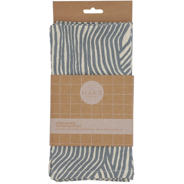 Haps Nordic Textile napkins 4-pack Napkins Ocean Wave