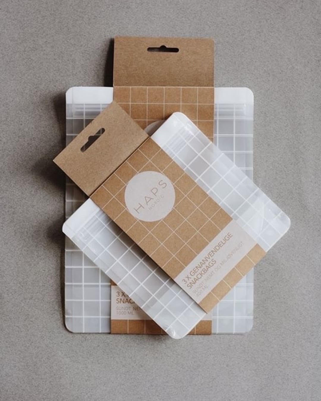 REUSABLE SNACK BAG 400 ML - Transparent Check