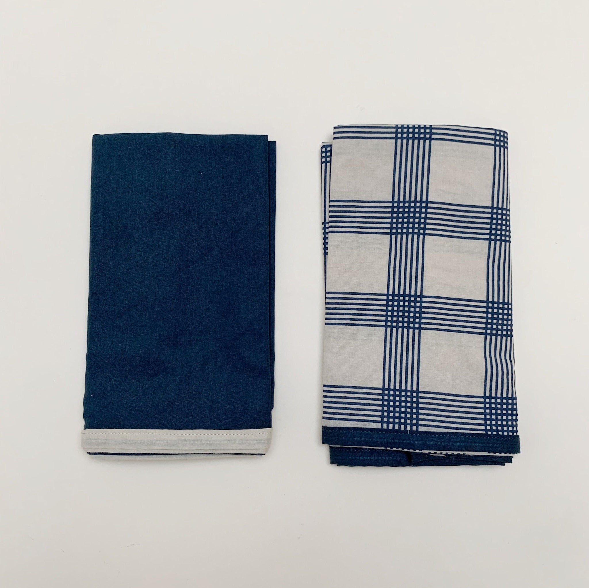 GIFT WRAP 2-PACK - Petrolium/French grid