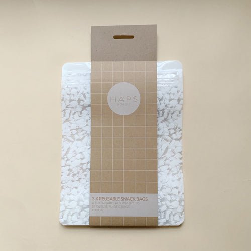 Haps Nordic 3-pak Reusable Snack Bag 1000 ml Snack bags Transparent Terrazzo