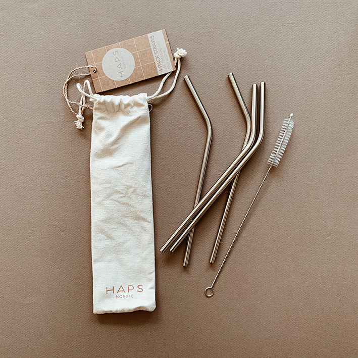 Haps Nordic 4-pack Reusable Straws Straws Steel